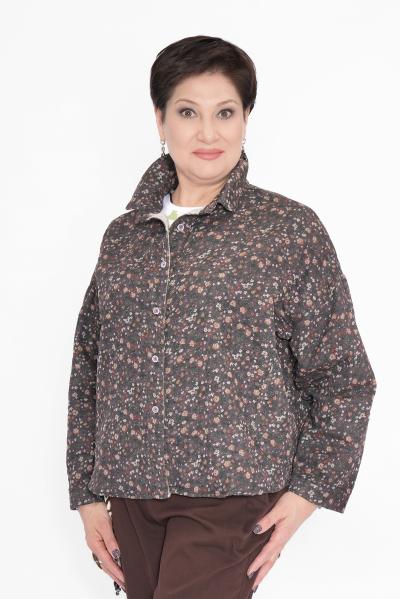 Рубашка в цветочек шоколад
