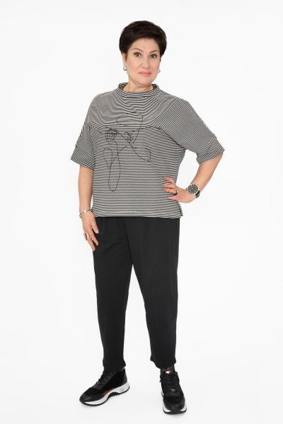 Шаровары тюльпаны черн.