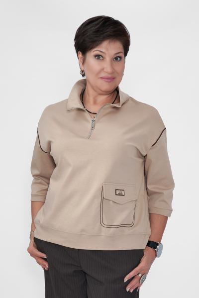 Свитшот беж. замок карман