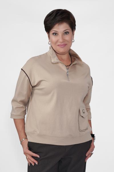 Свитшот беж. замок карман