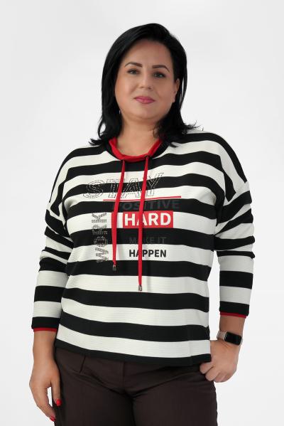 Свитшот ч/б красная стойка Кофты