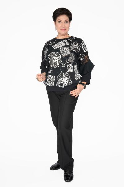 Свитшот черн, рукав гипюр