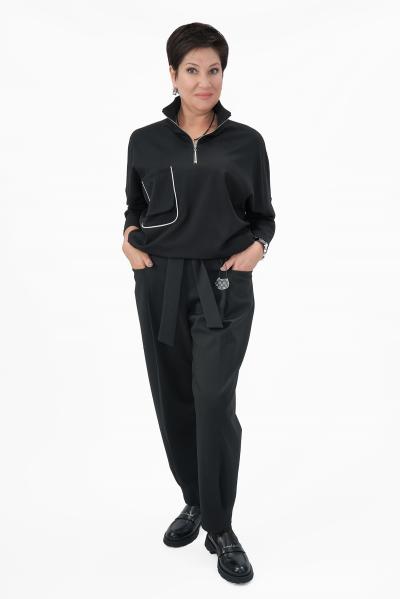 Свитшот черный белый кант