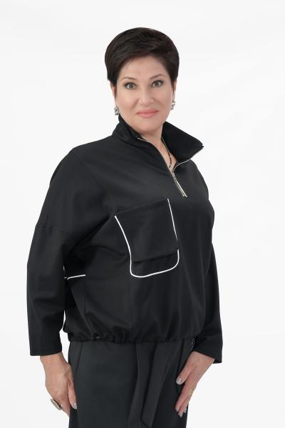 Свитшот черный белый кант