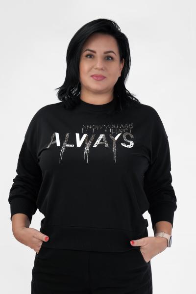 Свитшот черный стразы