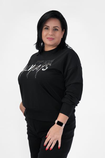 Свитшот черный стразы