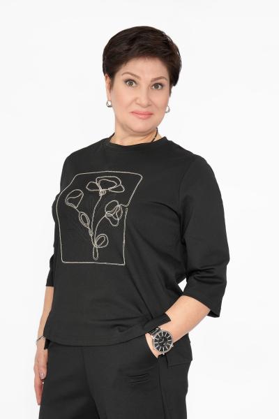 Свитшот цветок из цепи черн.