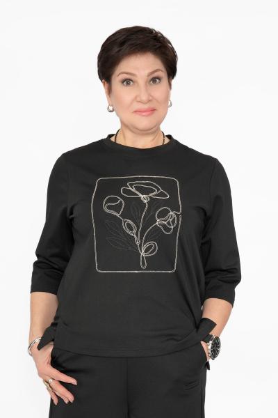 Свитшот цветок из цепи черн.