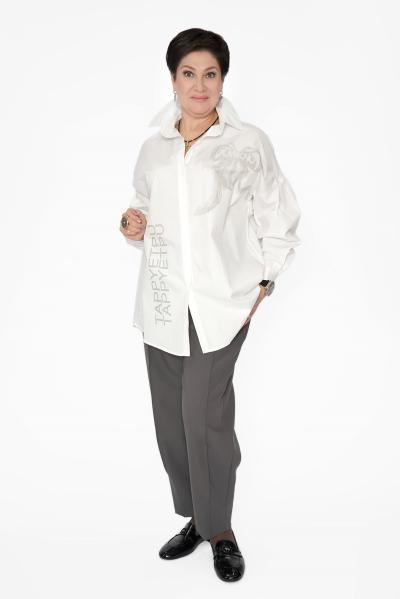 Туника белая принт бант