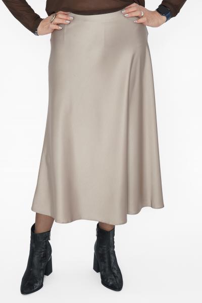 Юбка атлас молочная миди