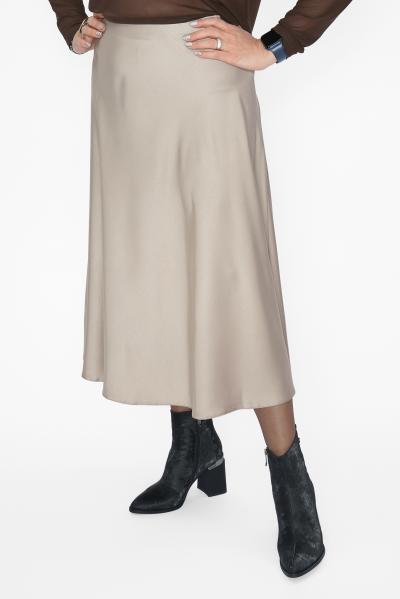 Юбка атлас молочная миди