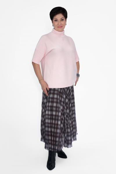 Юбка плиссе клетка коричневая